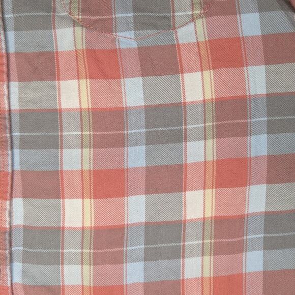 JACHS Girlfriend Plaid Flannel BEA Western Shirt Snap Front Blue Pink Small - Picture 8 of 12